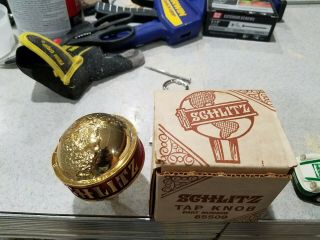 Vintage SCHLITZ BEER GLOBE TAP HANDLE great shape with box and reciept 2