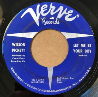 Northern Soul R&b 45 Wilson Pickett Let Me Be Your Boy Verve