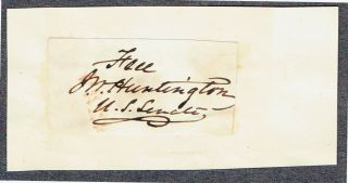 Jabez W Huntington/connecticut Senator & Congressman/signed Autograph