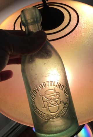 1800s West Hoboken Nj Beer Soda Bottle Savoy Bottling Co Blob Top Advertising