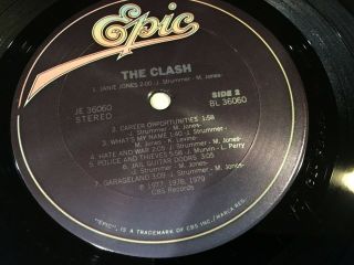 The Clash Self Titled LP,  JE 36060,  1978,  NM/VG, 6