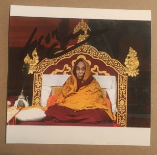 Dalai Lama Hand Signed Autograph Photo