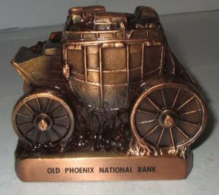 Stagecoach Metal Bank Old Phoenix National Bank Nos Boxed 4 " Transportation