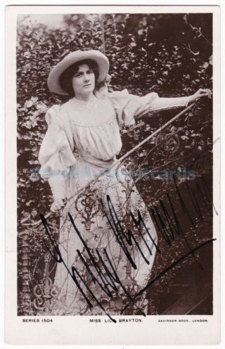 Stage Actress Lily Brayton.  Signed Postcard