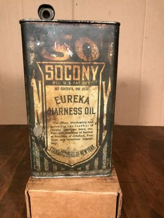 Vintage Antique Rare Standard Oil Socony Harness Oil Can