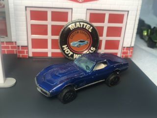 Old Toy Vintage Antique 1960s Redline Hot Wheels Blue Custom Corvette W/ Button