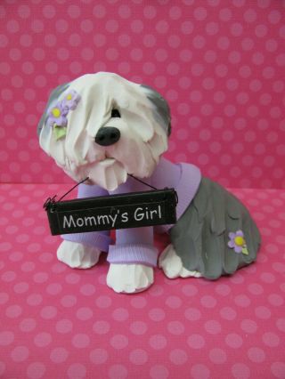 Handsculpted Old English Sheepdog " Mommy 