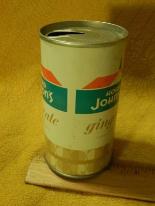 Howard Johnson ' s Ginger Ale (12oz) Steel Flat Top Pull Tab Soda Pop Can 3