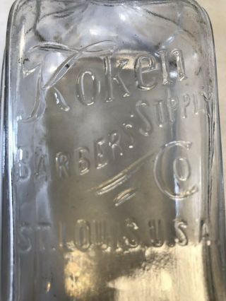 Vintage Koken Barber Supply Bottle St.  Louis USA 3
