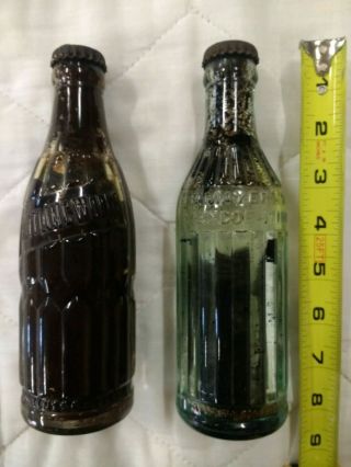 2 Vintage Glass Cola Bottles.  Hutchinson Bottling,  Jb Mayer Glencoe Mn.