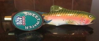 Rare 2 - Sided Label Sweetwater Brewing Co 420 Extra Pale Ale Fish Beer Tap Handle