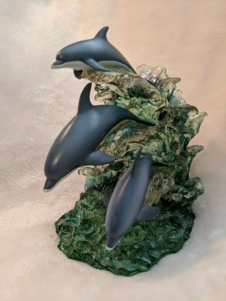 Dakin Wyland Dolphin Trio Figurine No 5102