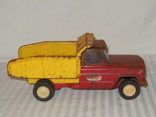 Vintage 1960 ' s Tonka Red Yellow Pressed Steel Dump Truck 4