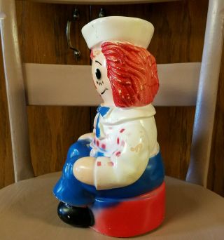 Vintage Raggedy Ann and Andy Plastic Coin Banks Bobbs Merrill 1972 10 1/2 
