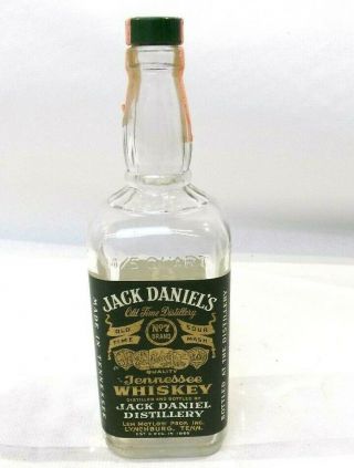 1968 Jack Daniels,  4/5 Quart Bottle,  Green Label,  Empty Bottle W/ Tax Stamp