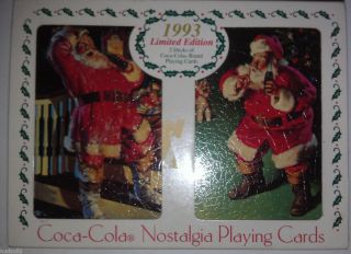 Coca Cola Nostalgia Playing Cards 1993 Collector Tin Santa Christmas