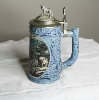 Vintage Cry of the Wolfpack Lidded Stein Tankard - Longton Crown - First Issue 2
