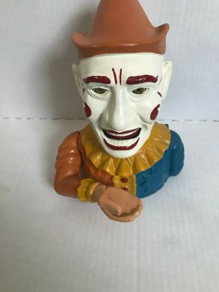 Vintage Cast Iron,  Mechanical Humpty Dumpty,  Clown,  Head Bank (a025)