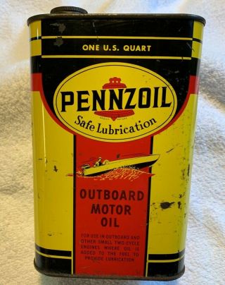 Pennzoil One Quart Outboard Motor Oil Can