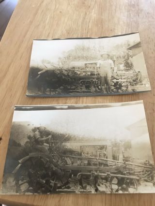 2 Circa 1910 International Harvester Farmall Tractor Real Photo Postcards