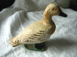 Antique Vintage Hand - Painted Cast Iron? Metal Duck/Goose Figurine,  3 