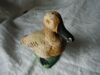 Antique Vintage Hand - Painted Cast Iron? Metal Duck/Goose Figurine,  3 