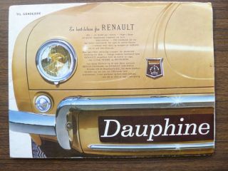 Renault Dauphine Ad Foldout Brochure 1961