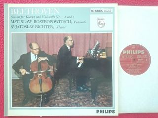 Philips 839 602 Ly Stereo Ed1 - Beethoven Cello Sonatas Rostropovich Richter Nm