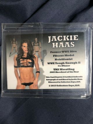 Jackie Haas WWE Wrestler Signed & Kissed Trading Card 1C Tough Enough TNA 2