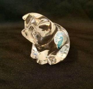 Crystal Pig Piglet Waterford Figurine Signed 2 " Tall Made In Ireland