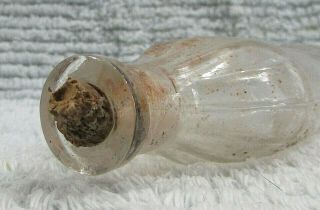 Antique Clear small flask bottle Prepared By Dr Peter Fahrney Chicago S/H 2