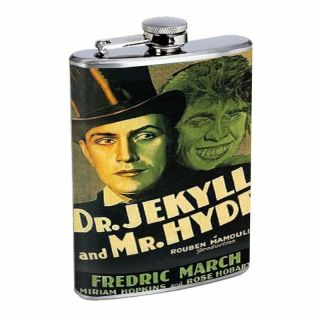 Dr.  Jekyll And Mr.  Hyde D396 Flask 8oz Stainless Steel Fredric March