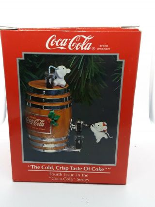 1992 Enesco Coca - Cola Christmas Ornament The Cold,  Crisp Taste Of Coke Box