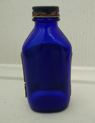 Vintage Cobalt Blue Glass Bottle Phillips made in U.  S.  A.  Milk of Magnesia 4