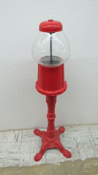Vintage Glass Globe Gumball Machine With Die Cast Stand  CS 2