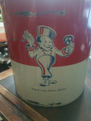 Vintage BECKER ' S Pretzel Snack Tin Can Columbia Pa Baltimore Md 9.  5 