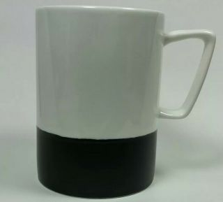 Starbucks White Black Matte Dipped Bottom Geometric Handle 16 oz 2013 Mug 3