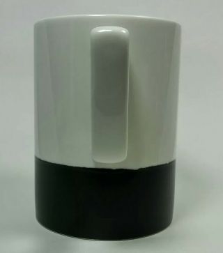 Starbucks White Black Matte Dipped Bottom Geometric Handle 16 oz 2013 Mug 4
