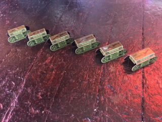 Vintage Tin Toy Crackerjack Army Tanks Set