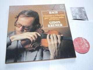 Bach Gidon Kremer 3 Lp Box Philips 3 Sonatas Partitas Violin Solo -