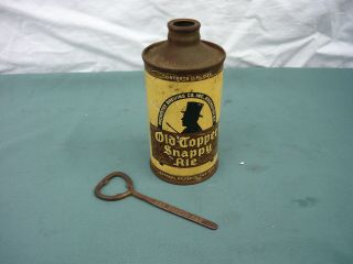 Antique Cone Top Old Topper Snappy Ale Beer Can W/ Old Topper Ale Opener " Empty "