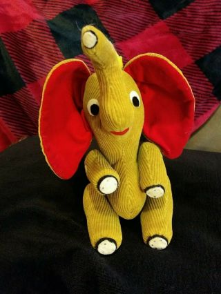Old Vintage Occupied Japan Hard Stuffed Plush Toy Elephant Or Dumbo Circus Hat