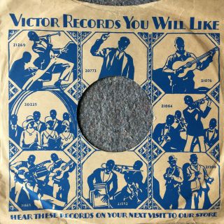 Victor Race Sleeve 10 " 78rpm 1927 Memphis Jug Band/luke Jordan/dodds Blues/jazz