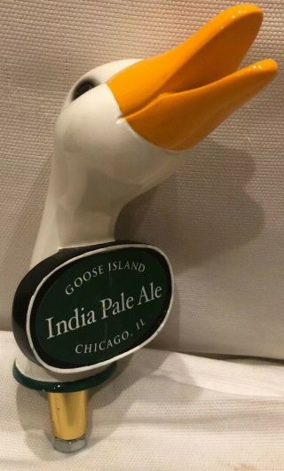 Goose Island India Pale Ale Beer Tap Handle Pub Draft Keg Knob Figure Head
