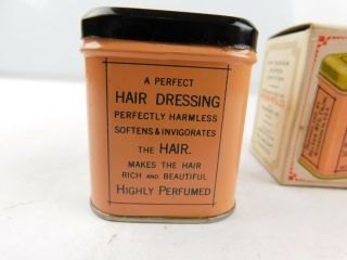 Vintage Nelson ' s Hair Dressing Tin W/ Box NOS 1940 ' s 4