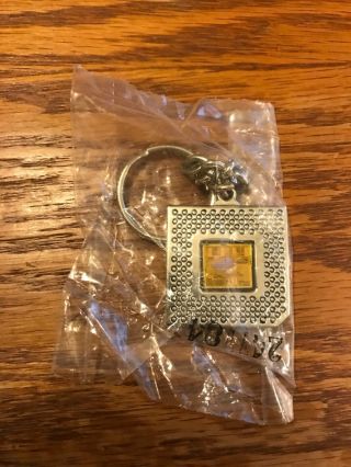 Vintage Intel Pentium processor engraved metal keychain with die 5