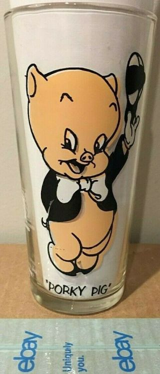 Pepsi - Warner Brothers Collector Series Glass - Porky Pig - 1973 - Vintage