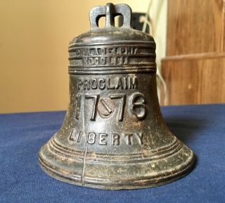Vintage 1926 Liberty Bell Sesquicentennial Cast Iron Bank