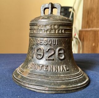 Vintage 1926 Liberty Bell Sesquicentennial Cast Iron Bank 2