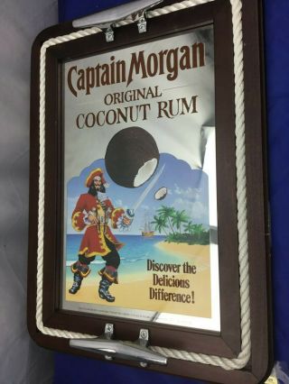 Captain Morgan Sign Mirrored Wooden Framed